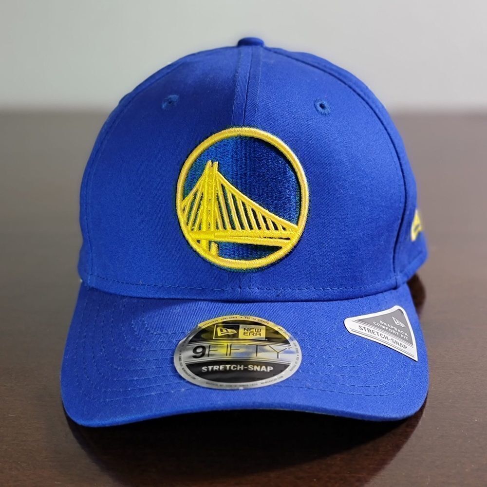 New Era NBA Golden State Warriors Stretch Snapback Dad Hat Cap Blue Gold Curry